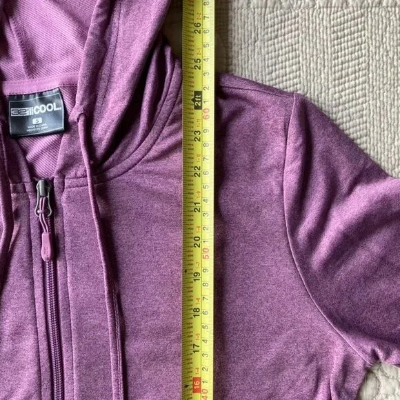 New 32 Degree full zip long sleeve lightweight hoodie small, purple, pockets - Picture 3 of 8